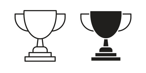 Obraz premium Award icon in line design and solid black and white colors for designs
