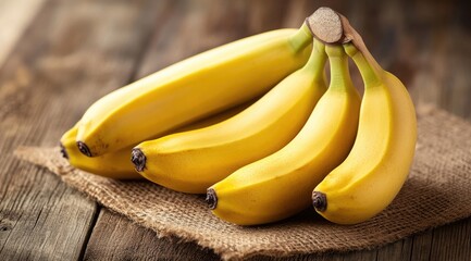 Bunch of ripe bananas on burlap (18)