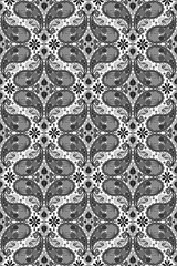 Paisley square seamless pattern.Boho traditional vintage style element black on white background.Motifs flower ornament hand drawn vector.bandana,scarf,head scarf,kerchief,hijab,print fabric,decorate.