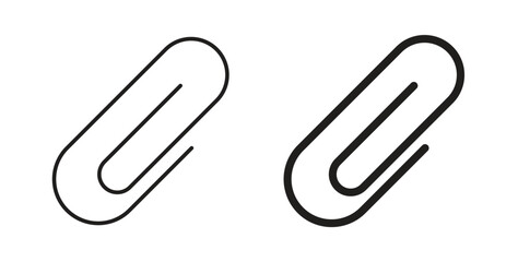 Clip icon in line design and solid black and white colors for designs