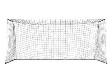 Soccer goal,  empty,  white background,  net,  rectangular,  sport,  game