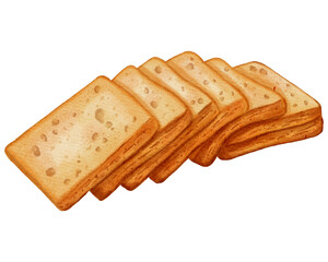 Watercolor illustration of a loaf of toast bread. Sliced ??bread. Perfect for bakery menus, bread packaging, recipe books, food blogs, and food-related textile design.