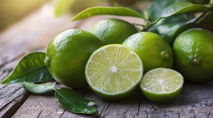 Fresh limes on rustic wood (7)