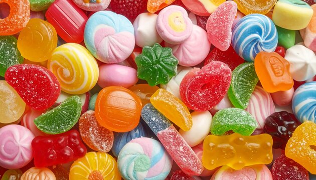 Colorful Assorted Candies Close-up.