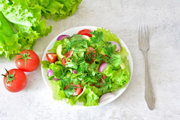 Fresh Garden Salad with Vibrant Vegetables food day