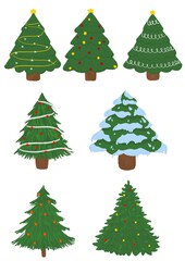 Set of christmas tree illustration