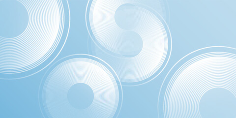 Modern background, pastel colorful, blue and white gradations. Circle effect style abstract simple design modern