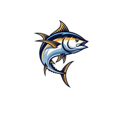 Obraz premium Vibrant tuna fish illustration on white background ideal for design projects