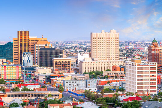 El Paso, Texas, USA Downtown City Skyline 731