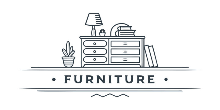 Elegant furniture arrangement with books, lamp, and plant, perfect for home decor or design projects