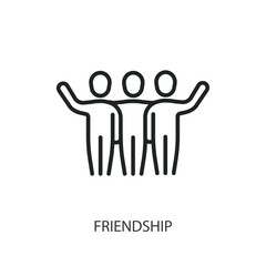 Friendship thin line icons. Original vector illustration.