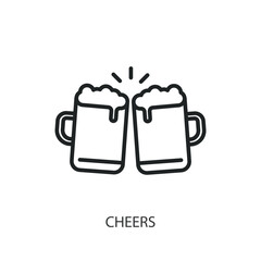 Cheers thin line icons. Original vector illustration.