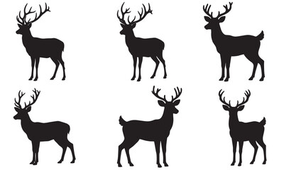 Collection of majestic deer silhouettes