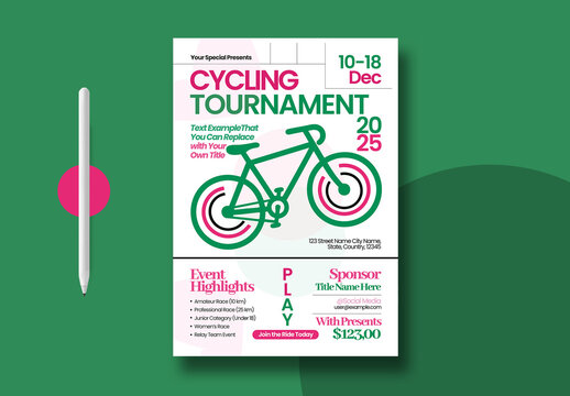 White Pink Risograph Tournament Poster Design