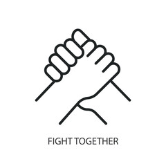 Fight together thin line icons. Original vector illustration.