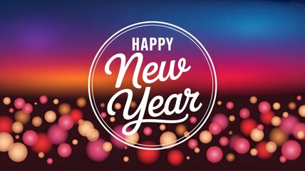 A shimmering festive New Year greeting card design with golden balloons, perfect for celebrating fresh beginnings and joyous well wishes