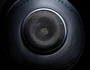 intricate mesh weave on black speaker surface