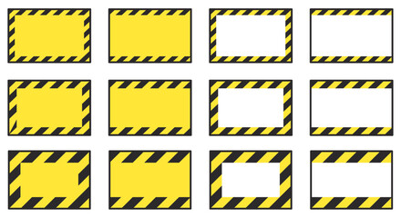 警告、注意喚起フレームアイコンのベクターイラストセット