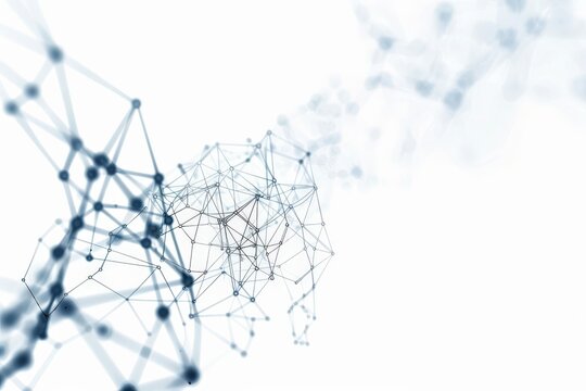 Interconnected Digital Network: A complex network of interconnected nodes and lines, illustrating the intricate structure of a modern digital network. This abstract composition suggests connectivity.