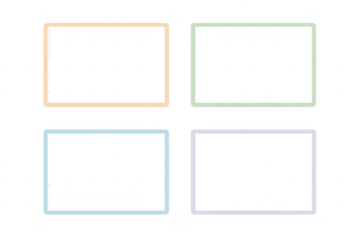 Four colorful pastel rectangle frames with transparent background
