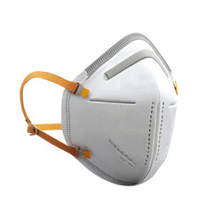 Modern Protective Face Mask Shielding from Virus Air Pollution Side View