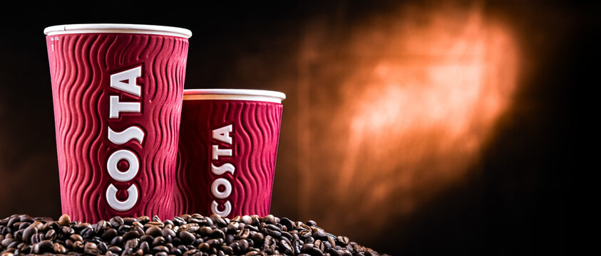 Paper cups of Costa Coffee