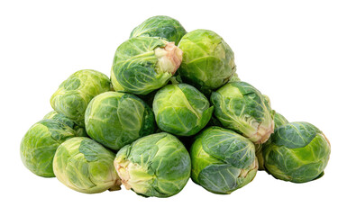 Fresh Brussels sprouts stacked in a pyramid