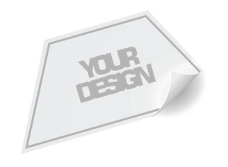 White blank folded sticker. vector	