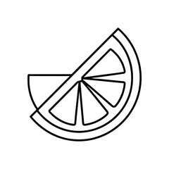 Outline drawing of a sliced citrus fruit silhouette