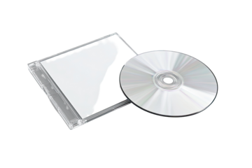 Transparent CD case with blank white disc