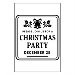 Christmas Invitation Label Design 