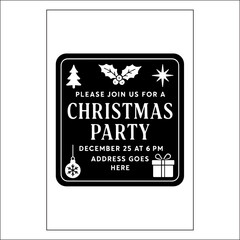 Christmas Invitation Label Design 