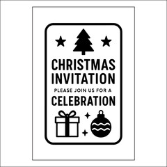 Christmas Invitation Label Design 