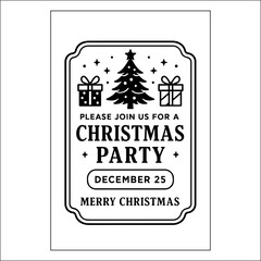 Christmas Invitation Label Design 