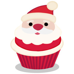Santa cupcake sticker