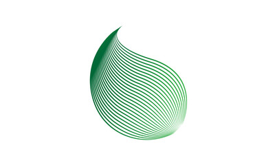 Green Leaf Line Design – Modern Eco Symbol, Organic Nature Concept, Minimal Curved Lines Graphic for Sustainability, Bio, and Environmental Branding