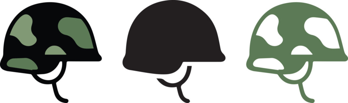 Military helmet silhouette icon