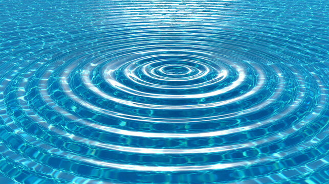 Water ripples create perfect concentric circles, capturing the delicate motion and symmetry of liquid surfaces. Ideal for abstract, nature, and calming visual concepts.
