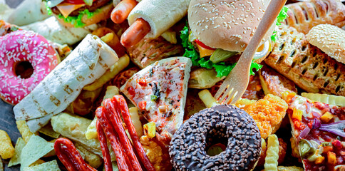 Fast food leftovers. Wasted food