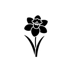 Silhouette of daffodil flower for various designs