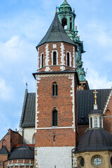 Fototapeta premium Wawel Royal castle on Wawel Hill, a fortified residency, established on the orders of King Casimir III the Great in Krakow, Poland 