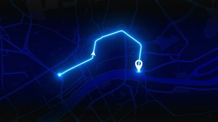 Blue 3D fly-over animation of Frankfurt city map in 4K. Perfect for travel openers, geography visualizations, navigation graphics, tourism and motion design projects. - Powered by Adobe