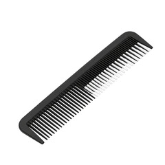Black Comb with White Teeth isolated on a transparent background