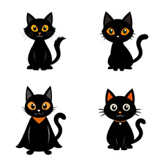 Fototapeta premium Black Cat Halloween Vector! Spooky and stylish design perfect for posters, cards, decorations, and party themes. Ideal for Halloween artwork, prints, and digital projects.