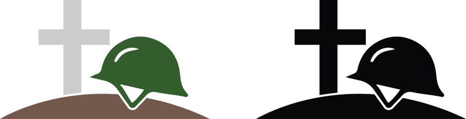 Cross and Helmet icon
