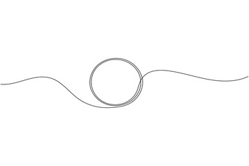 Circle continuous one line drawing of minimalist style geometric outline vector illustration