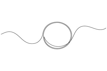 Obraz premium Circle continuous one line drawing of minimalist style geometric outline vector illustration