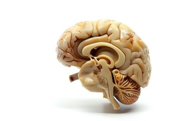 Human Brain Anatomy: A detailed medical illustration showcasing the intricate structure of the human brain, revealing its complexity.