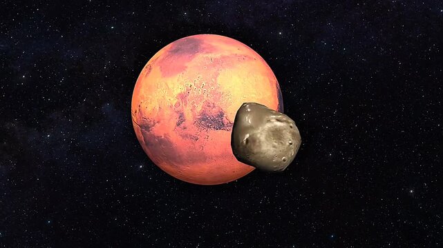 Deimos of Mars planet