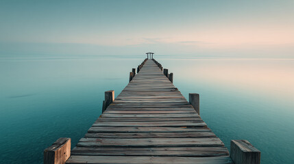 Fototapeta premium 桟橋と海の景色 / Pier and Sea View 